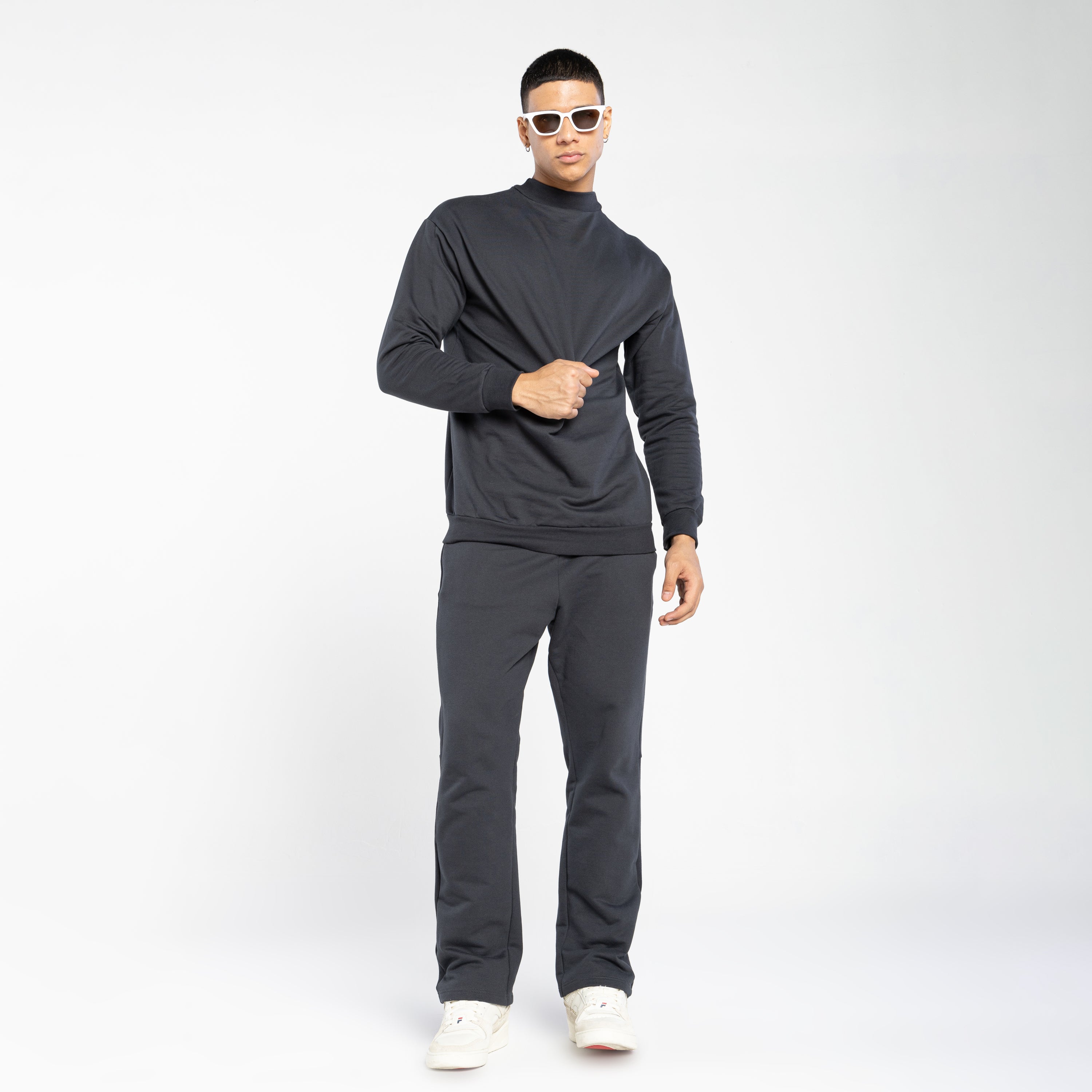 Blusão Tech Impermeável Moletom Flanelado Gola Alta - Cinza Escuro