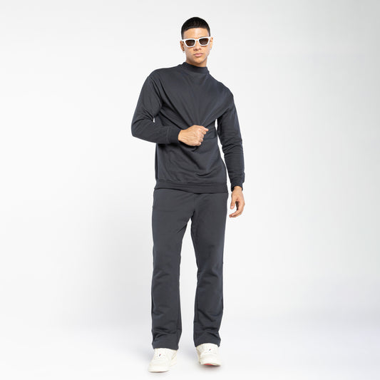 Blusão Tech Impermeável Moletom Flanelado Gola Alta - Cinza Escuro