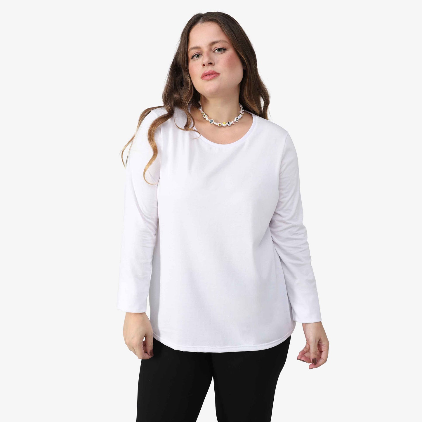 Tech T-Shirt Anti Odor Slim Manga Longa Plus Feminina - Branco