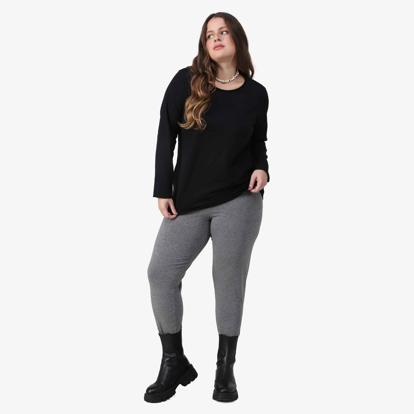 Tech T-Shirt Anti Odor Slim Manga Longa Plus Feminina - Preto