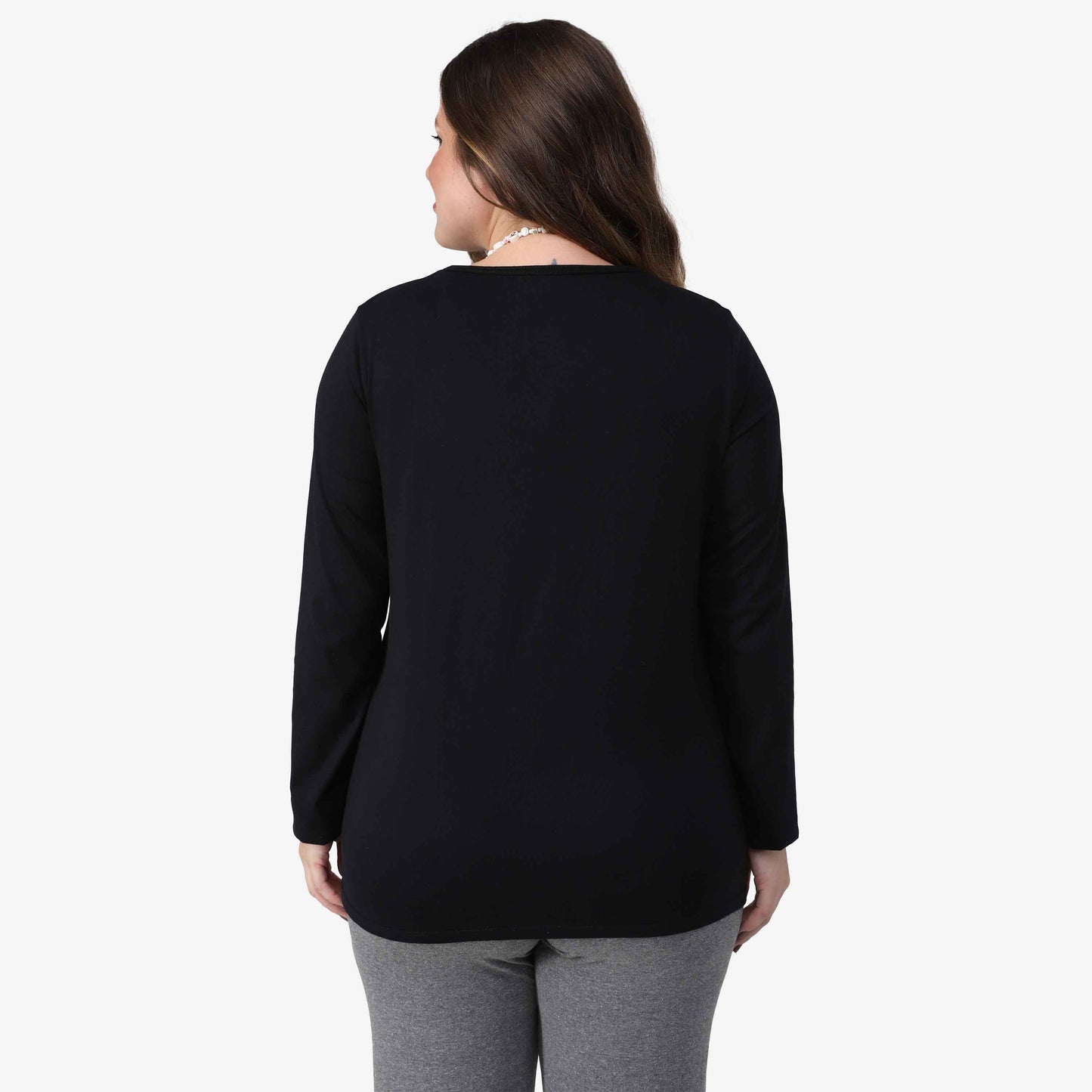 Tech T-Shirt Anti Odor Slim Manga Longa Plus Feminina - Preto