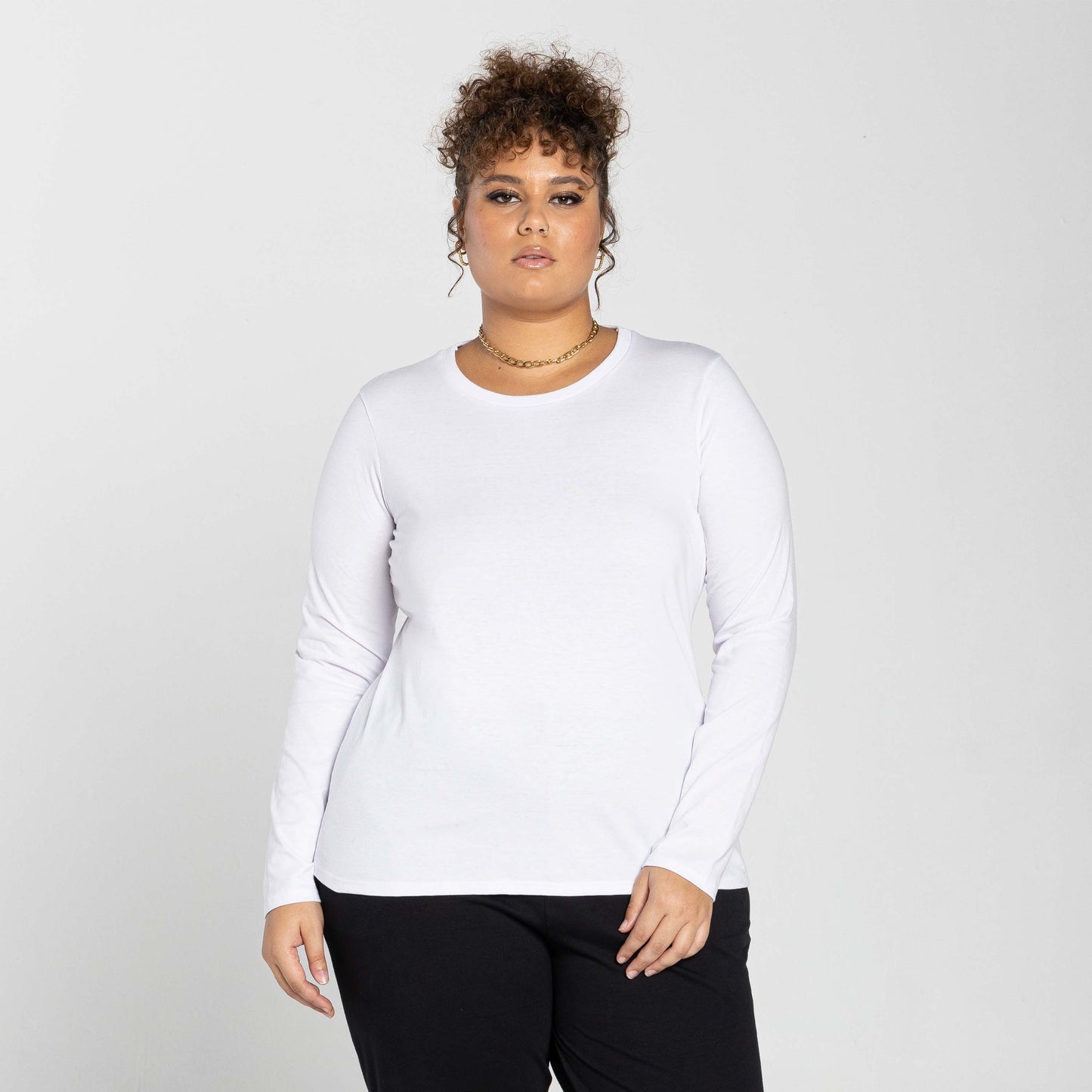 Tech T-Shirt UV Manga Longa Plus Feminina - Branco