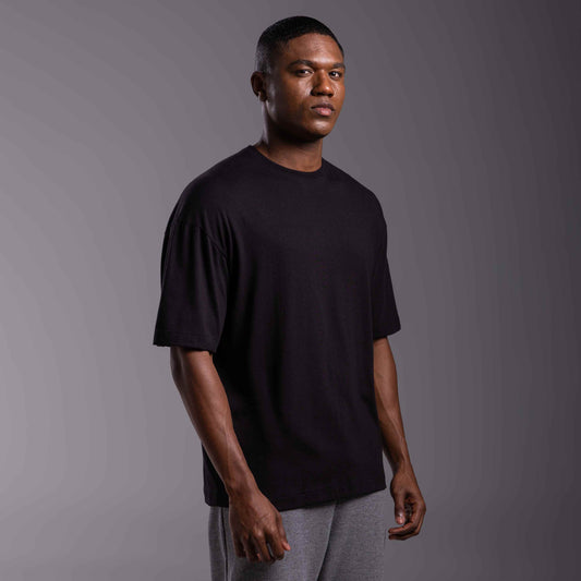 Tech T-Shirt Air Oversized Recorte Masculina - Preto