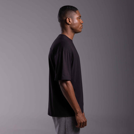 Tech T-Shirt Air Oversized Recorte Masculina - Preto
