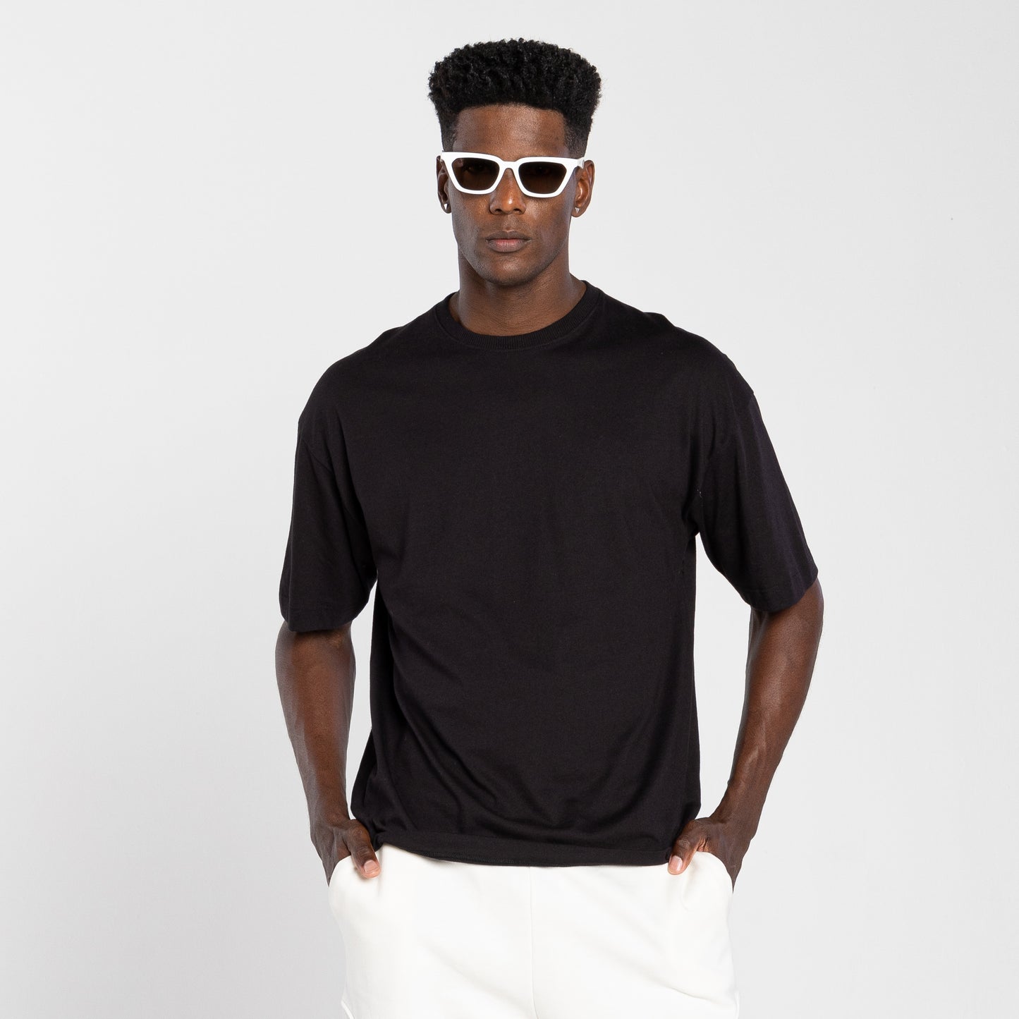 Tech T-Shirt Air Oversized Recorte Masculina - Preto