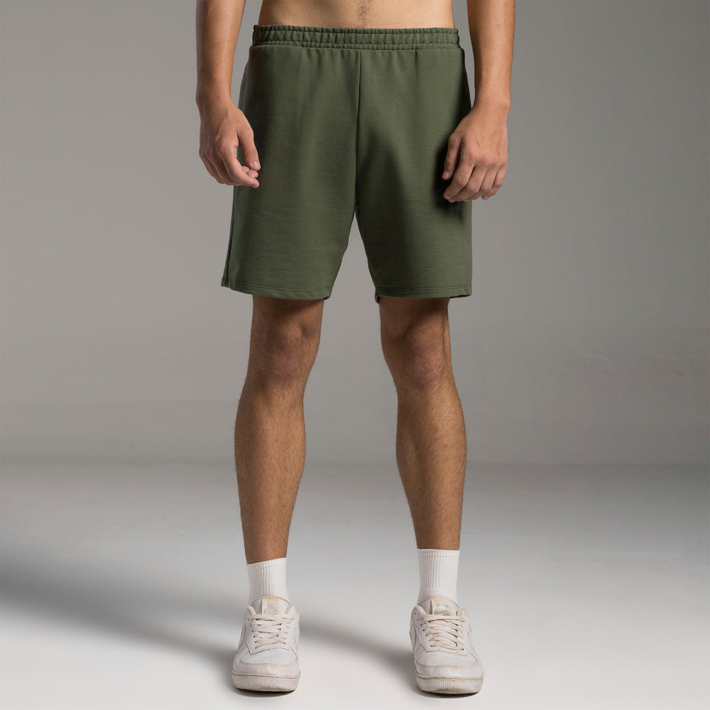 Bermuda Moletom Tech Impermeável Zíper Masculina - Verde Figo