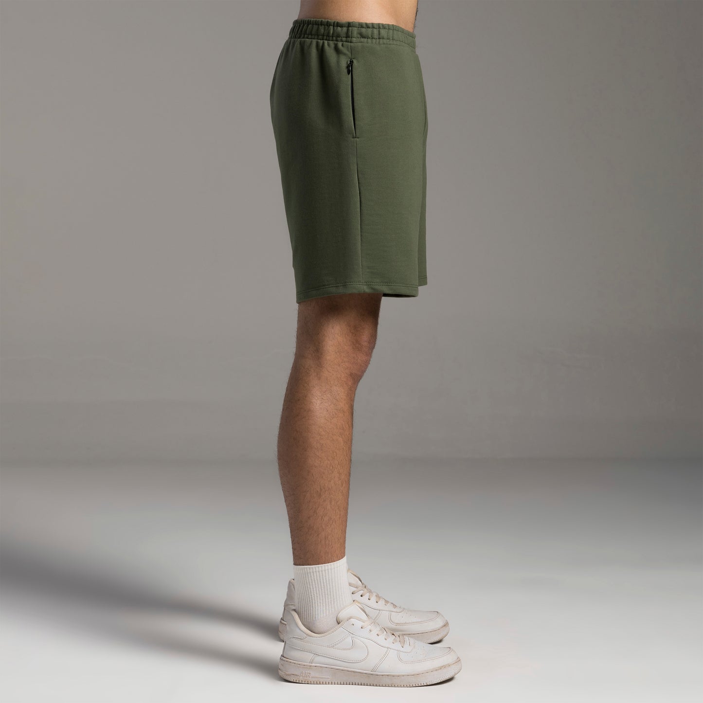 Bermuda Moletom Tech Impermeável Zíper Masculina - Verde Figo