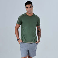 Tech T-Shirt Anti Odor Ombros Contraste Masculina - Verde Figo