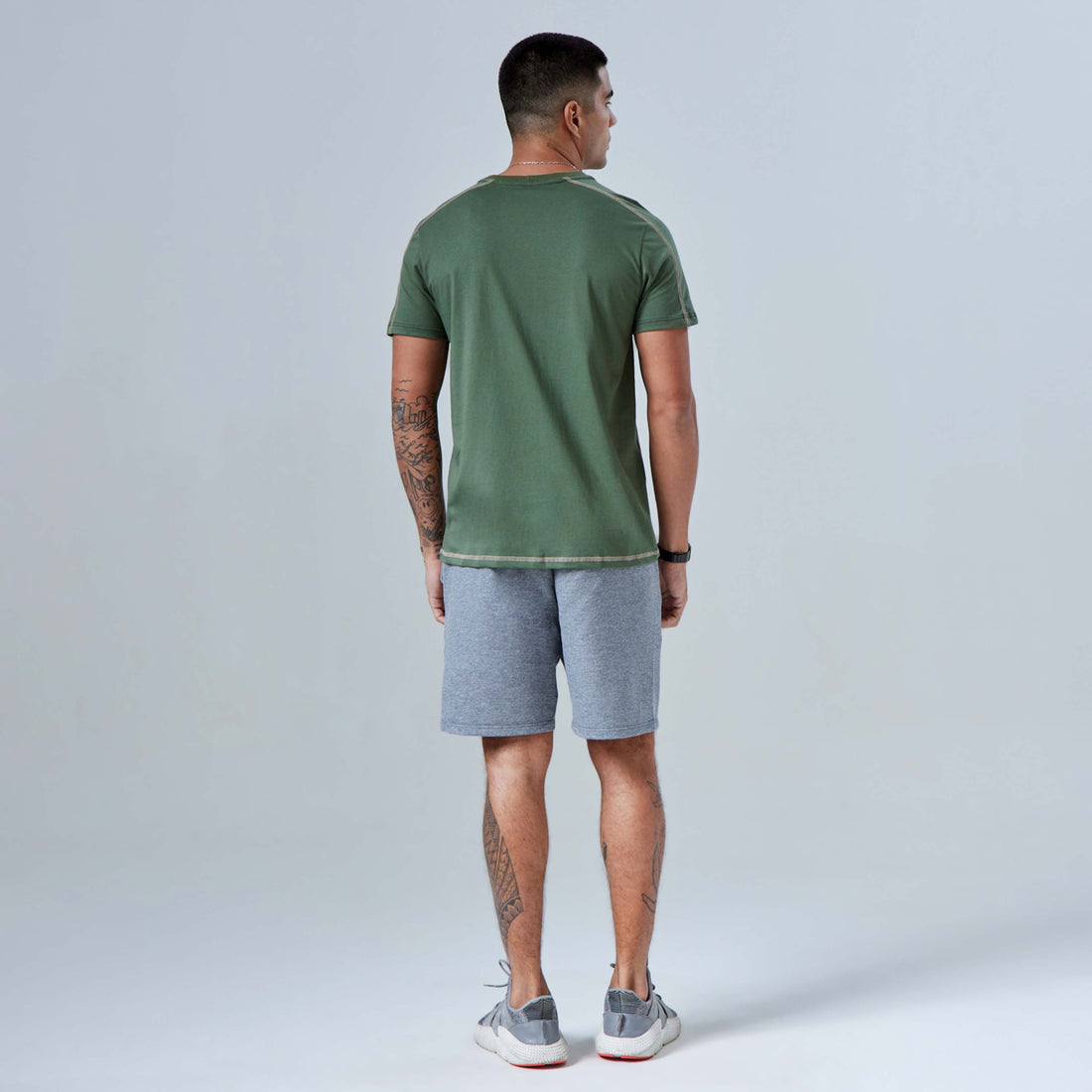 Tech T-Shirt Anti Odor Ombros Contraste Masculina - Verde Figo