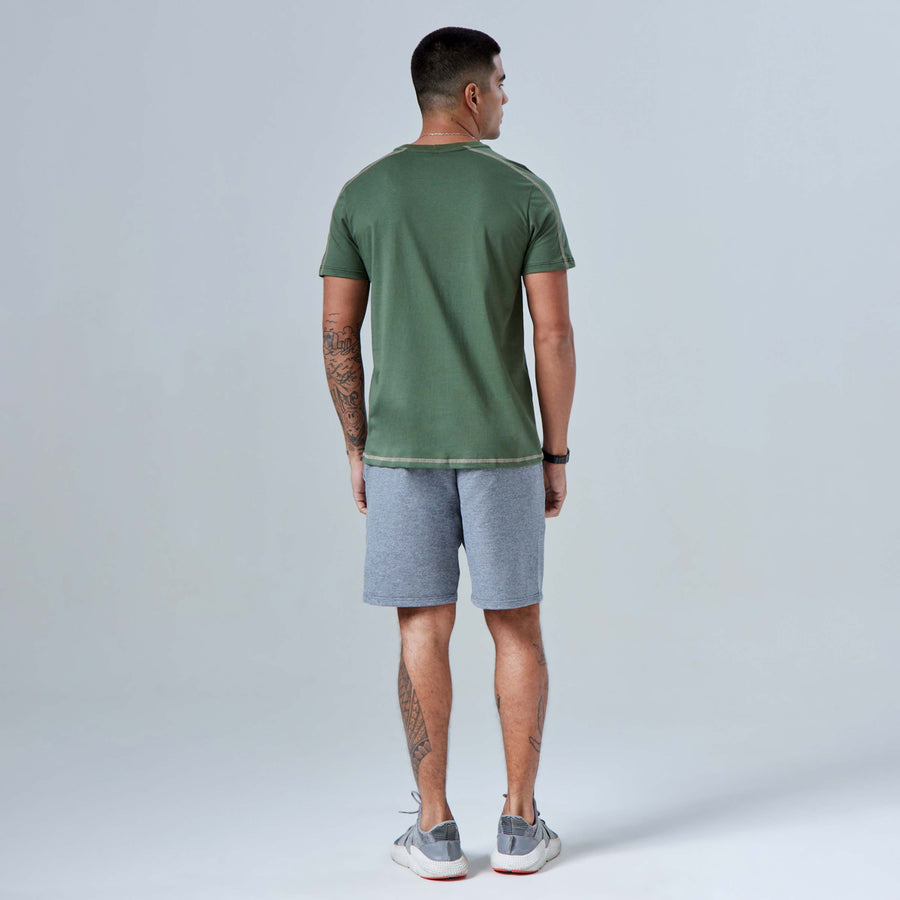 Tech T-Shirt Anti Odor Ombros Contraste Masculina - Verde Figo