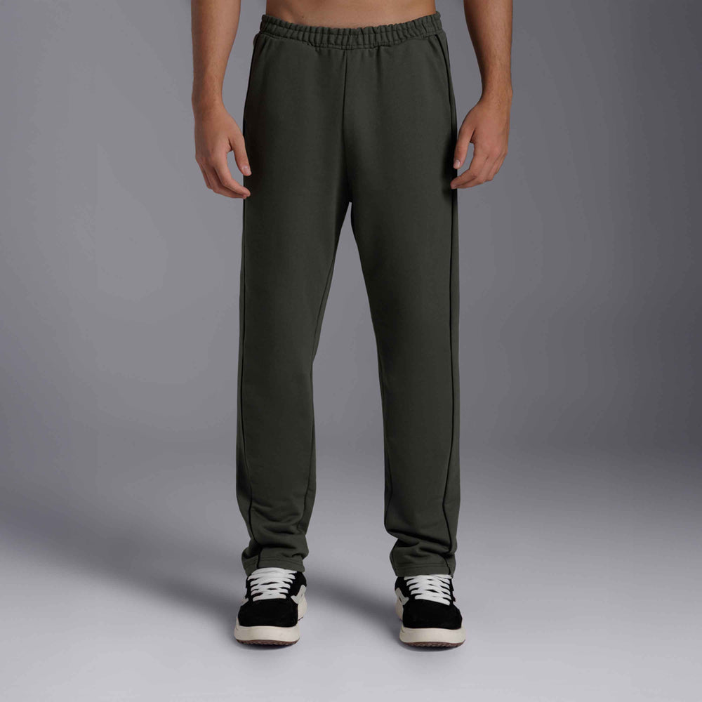 Calça Reta Moletom Tech NoLiquid Contraste - Verde Figo