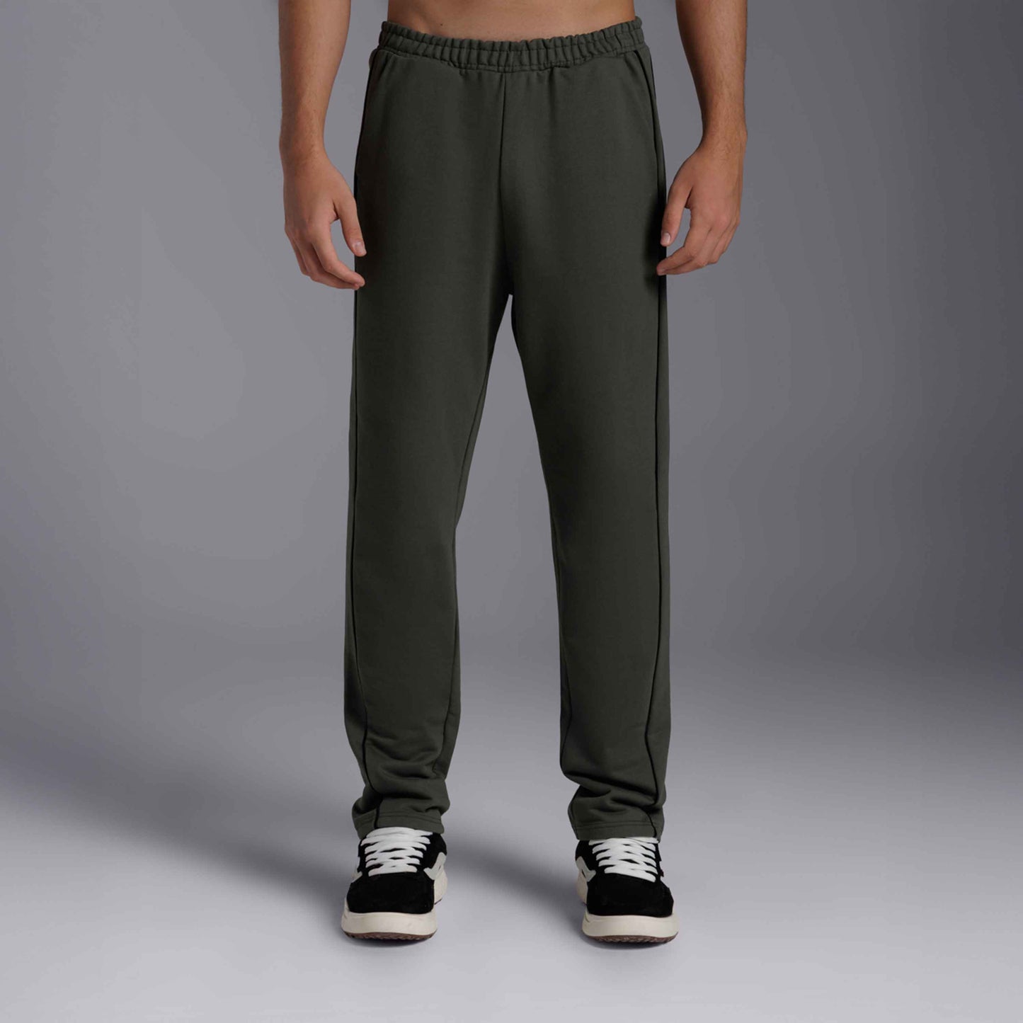 Calça Reta Moletom Tech NoLiquid Contraste - Verde Figo