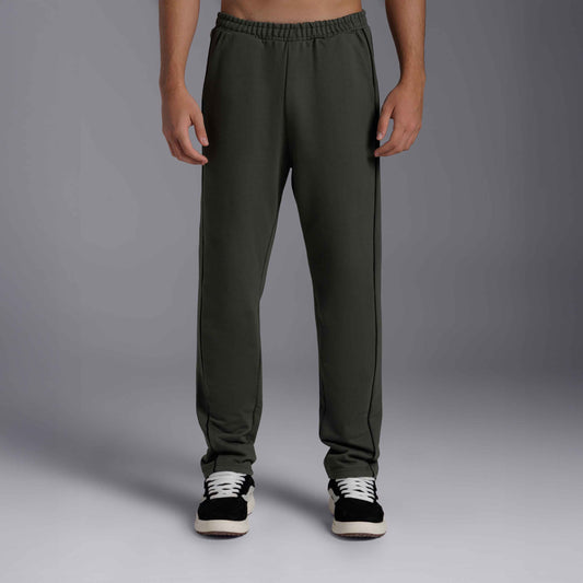 Calça Reta Moletom Tech NoLiquid Contraste - Verde Figo