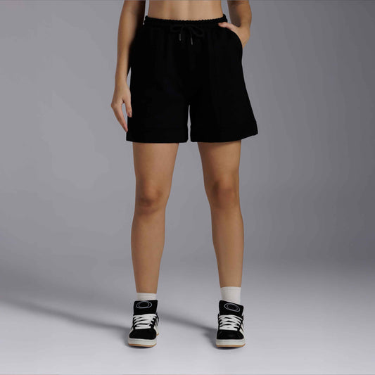 Shorts Moletom Tech NoLiquid Friso Feminino - Preto
