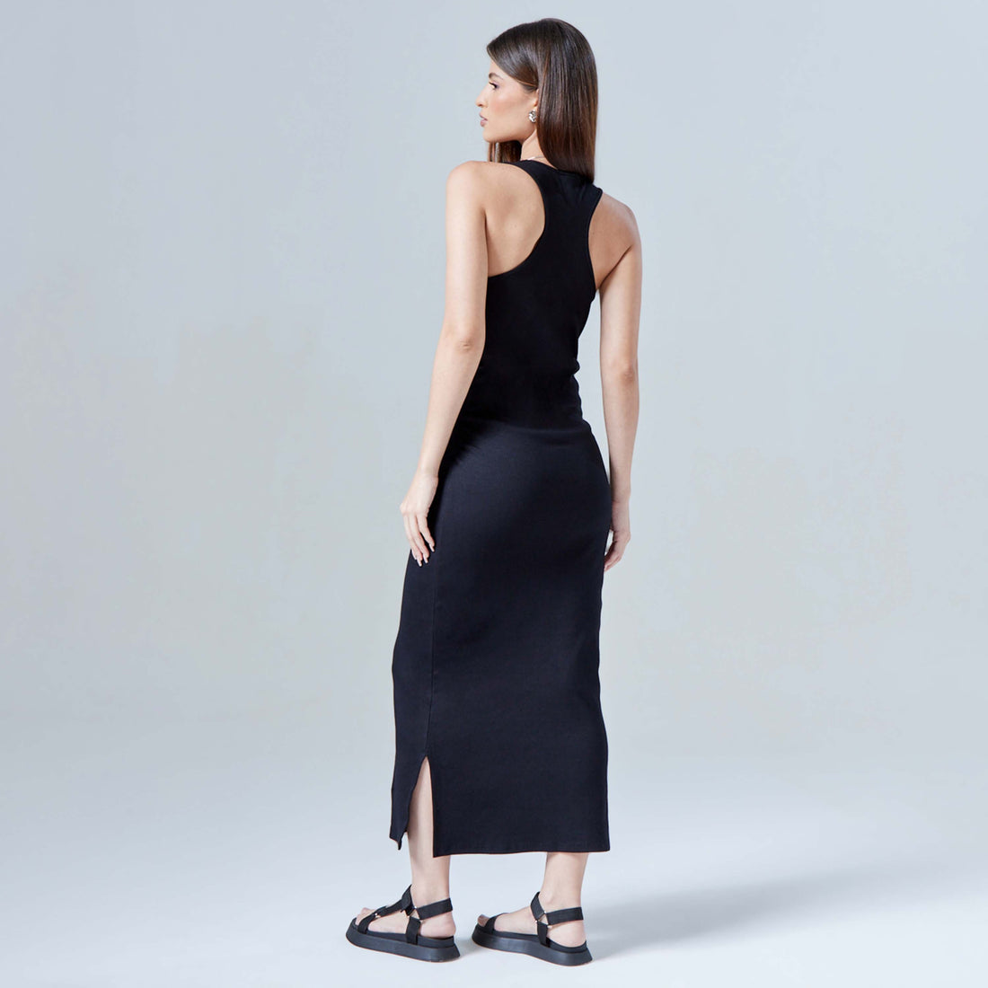 Vestido Midi Ribana Tech Anti Odor - Preto