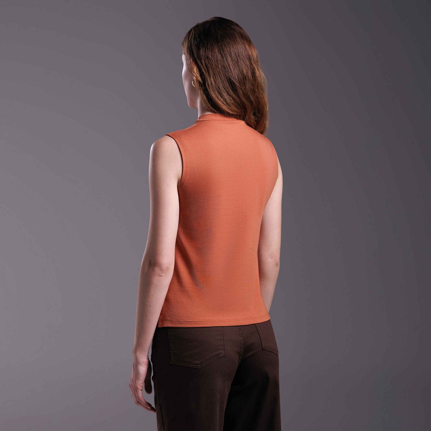 Regata Tech Anti Odor Gola Alta Feminina - Ferrugem