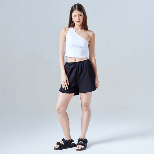 Blusa Cropped Ombro Único - Branco