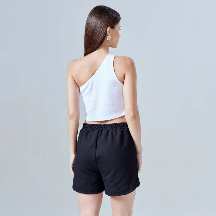 Blusa Cropped Ombro Único - Branco