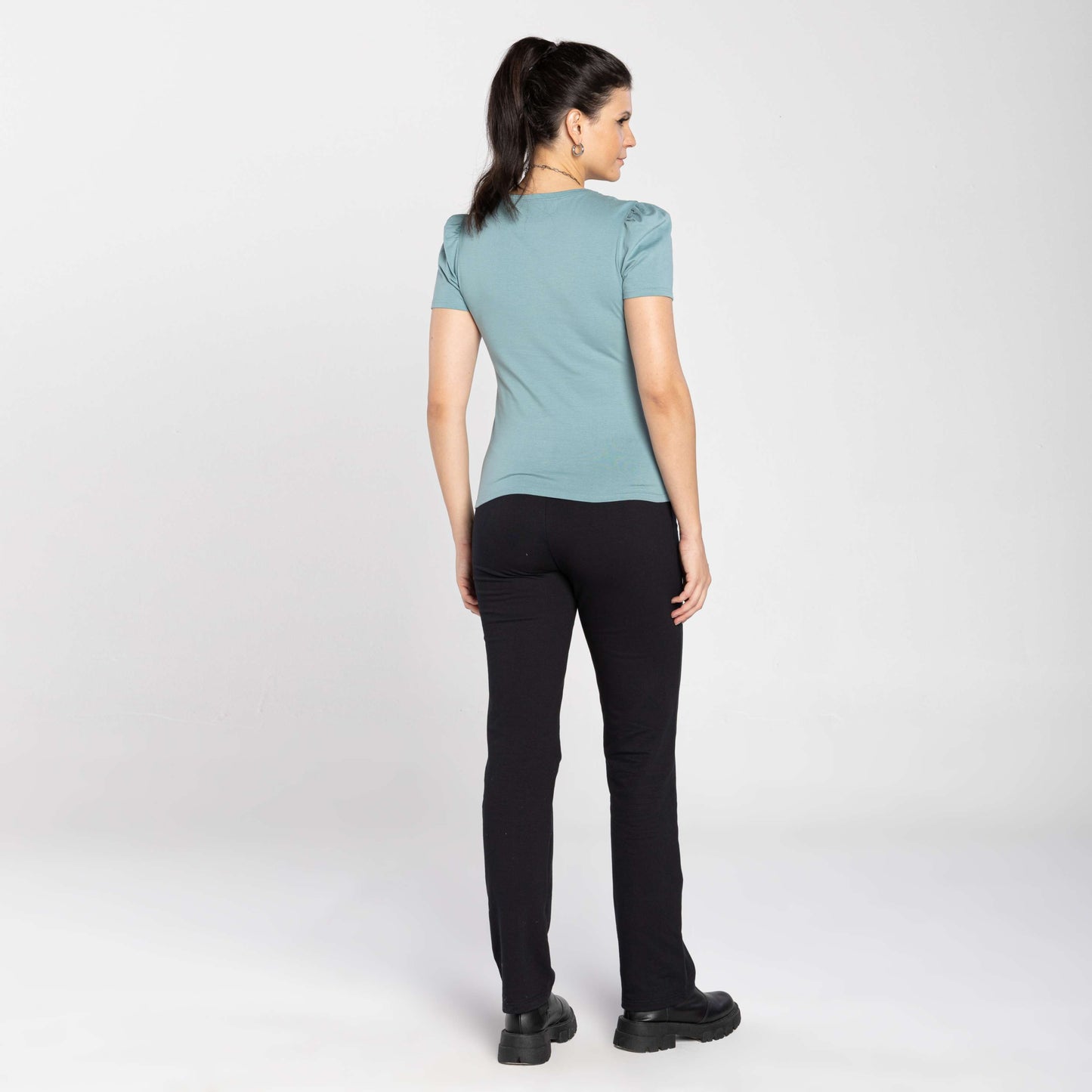 Camiseta Comfort Manga Bufante - Verde Hortelã