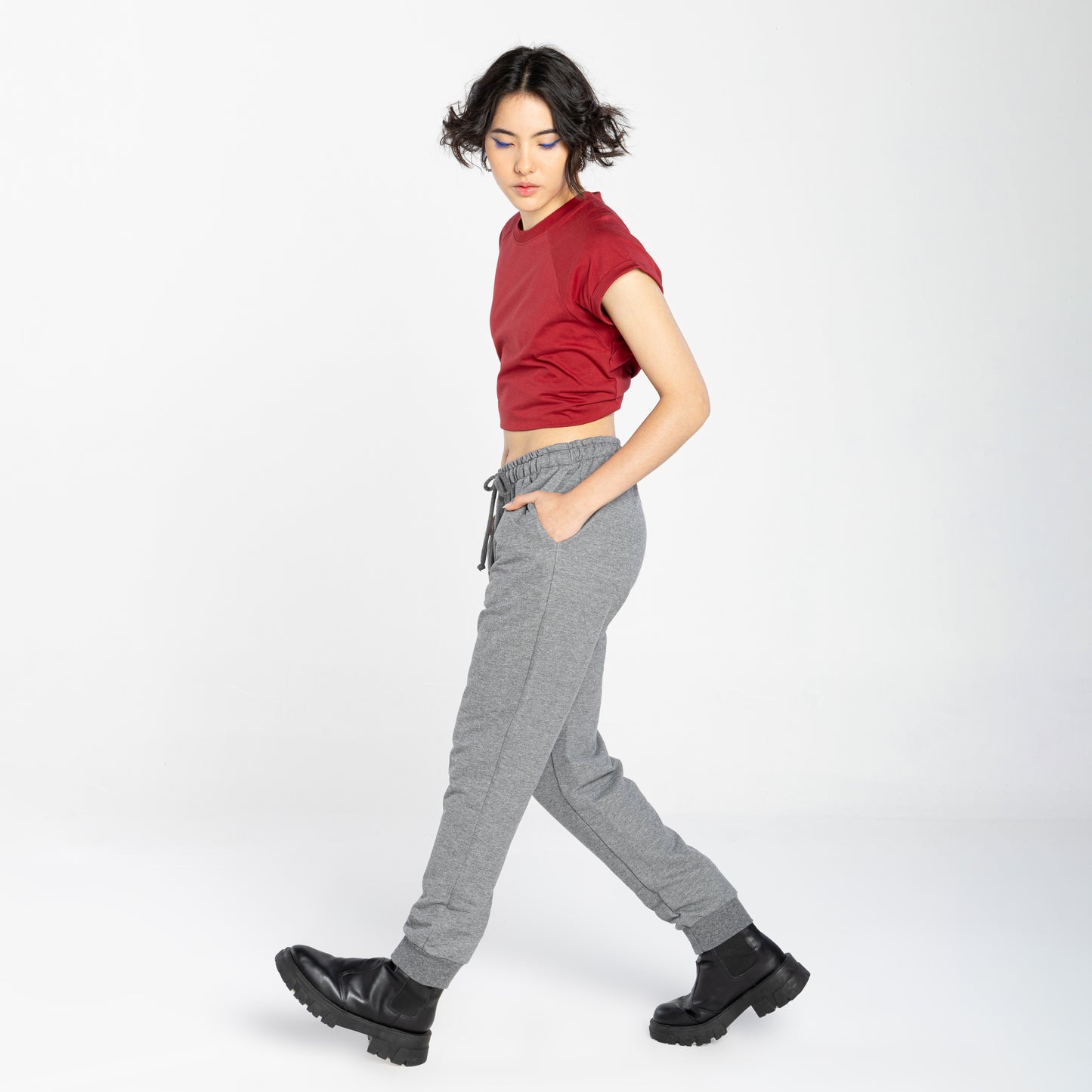 Calça Jogger Moletom Tech Impermeável - Mescla Escuro