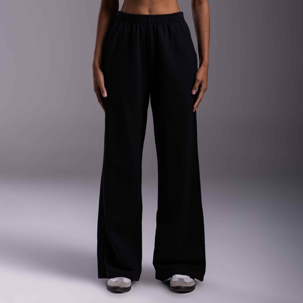 Calça Wide Moletom Tech Impermeável - Preto