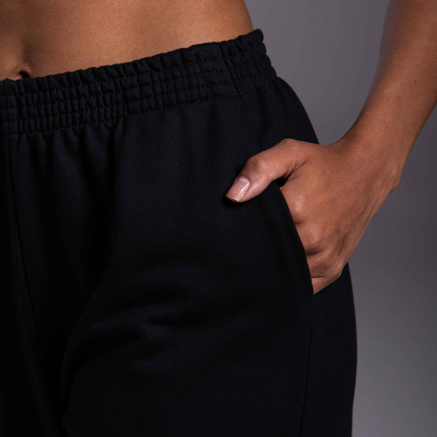 Calça Wide Moletom Tech Impermeável - Preto