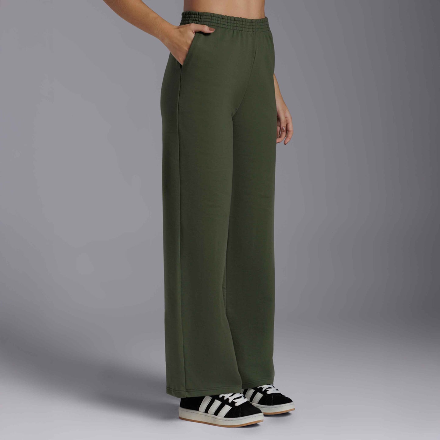 Calça Wide Moletom Tech NoLiquid - Verde Figo