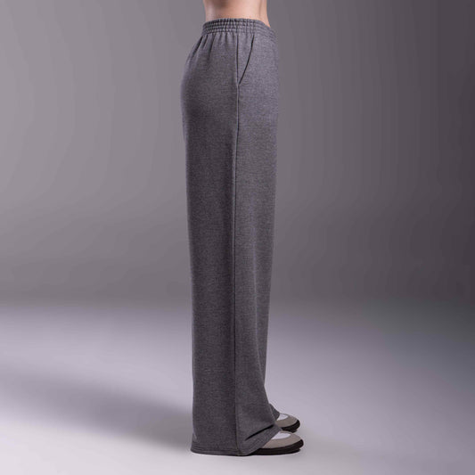 Calça Wide Moletom Tech Impermeável - Mescla Escuro