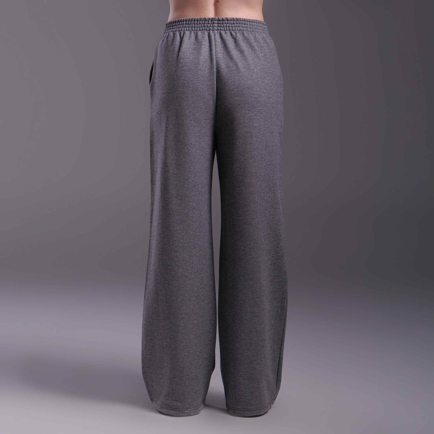 Calça Wide Moletom Tech Impermeável - Mescla Escuro