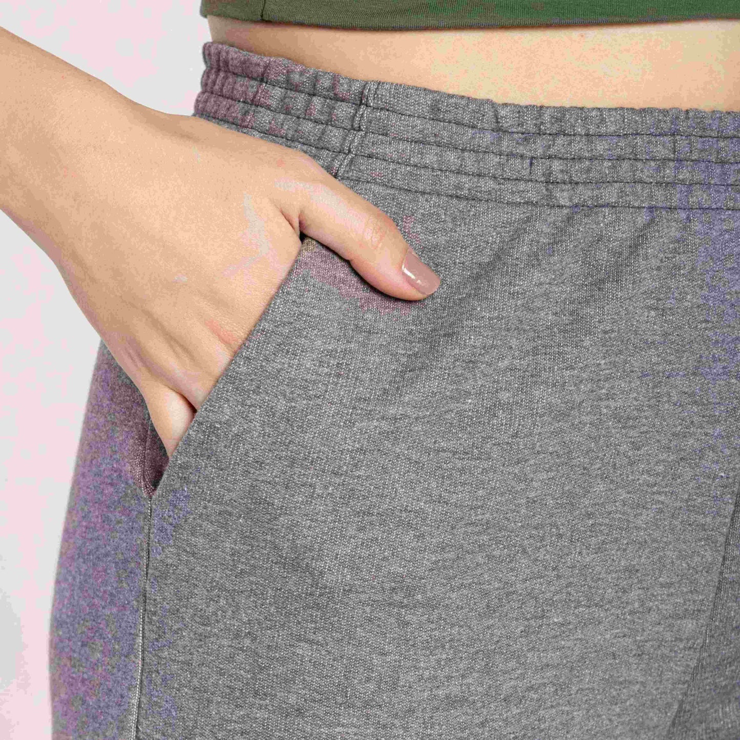 Calça Wide Moletom Tech Impermeável - Mescla Escuro