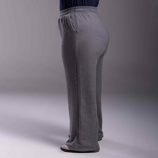 Calça Wide Moletom Tech Impermeável Plus - Mescla Escuro