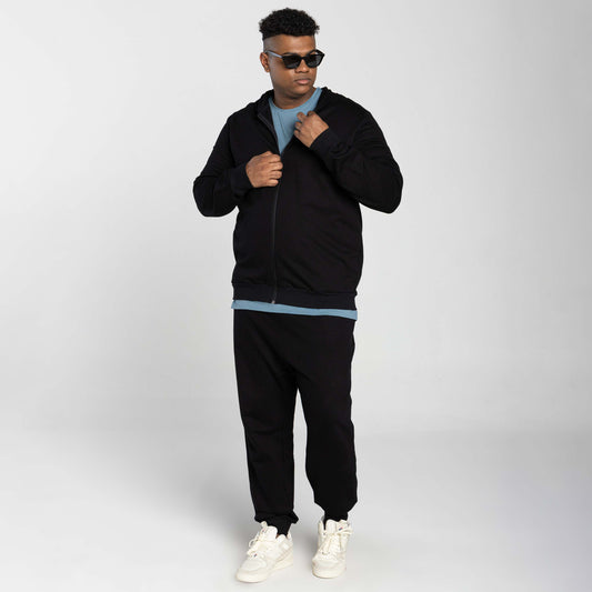 Jaqueta Moletom Tech Impermeável Capuz Plus Masculina - Preto