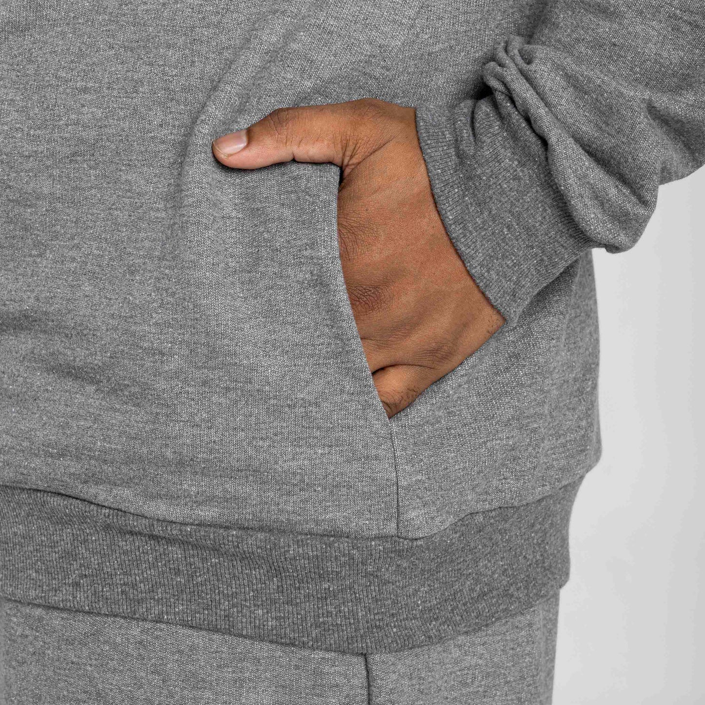 Jaqueta Moletom Tech Impermeável Capuz Plus Masculina - Mescla Escuro