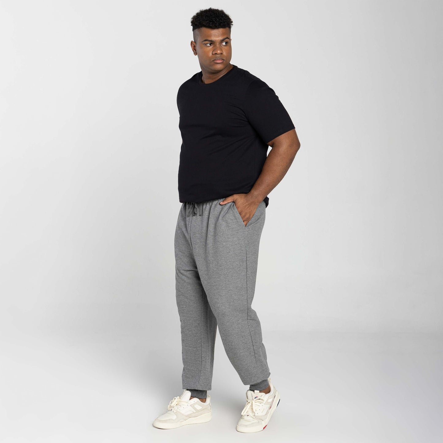 Calça Jogger Moletom Tech Impermeável Plus Masculina - Mescla Escuro