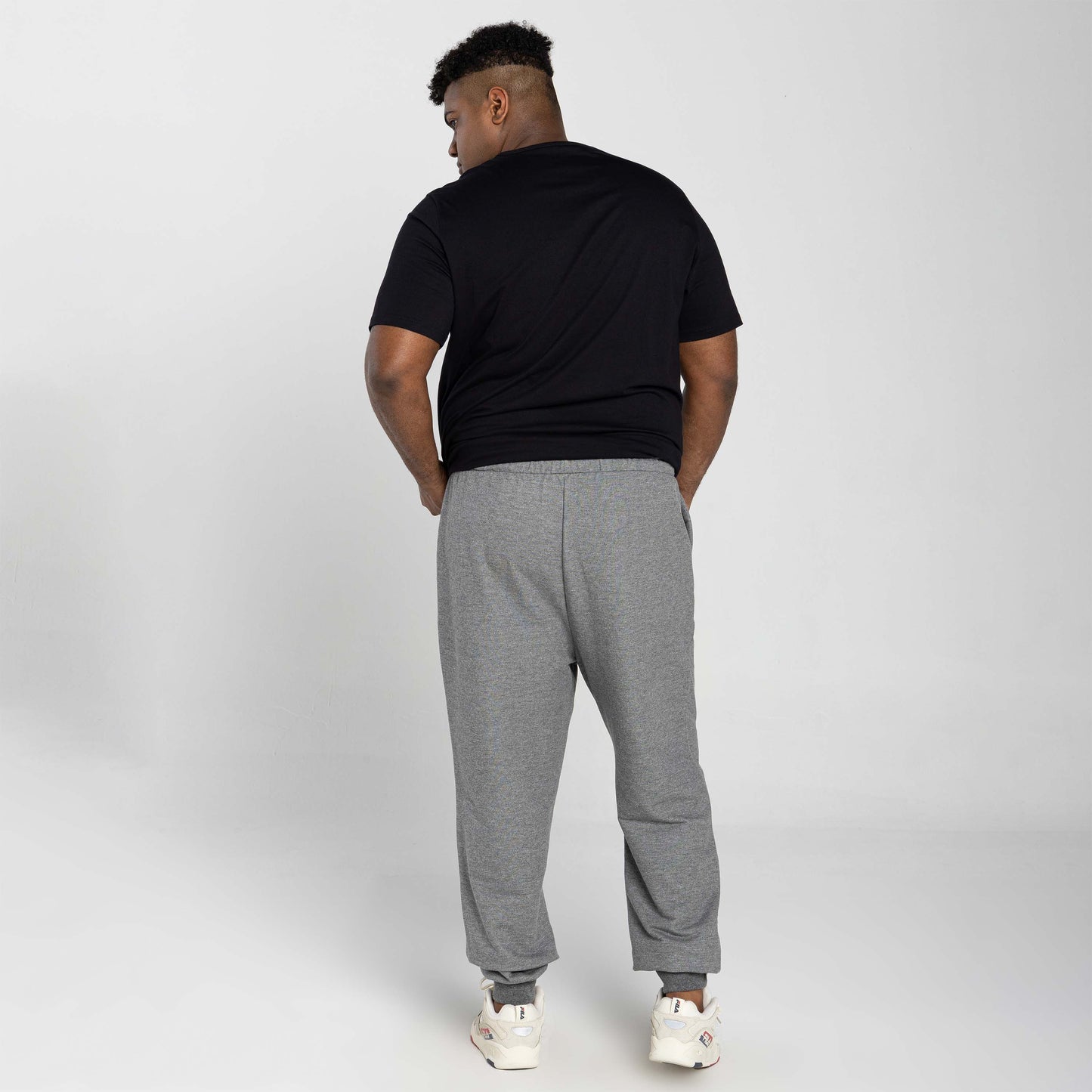 Calça Jogger Moletom Tech Impermeável Plus Masculina - Mescla Escuro
