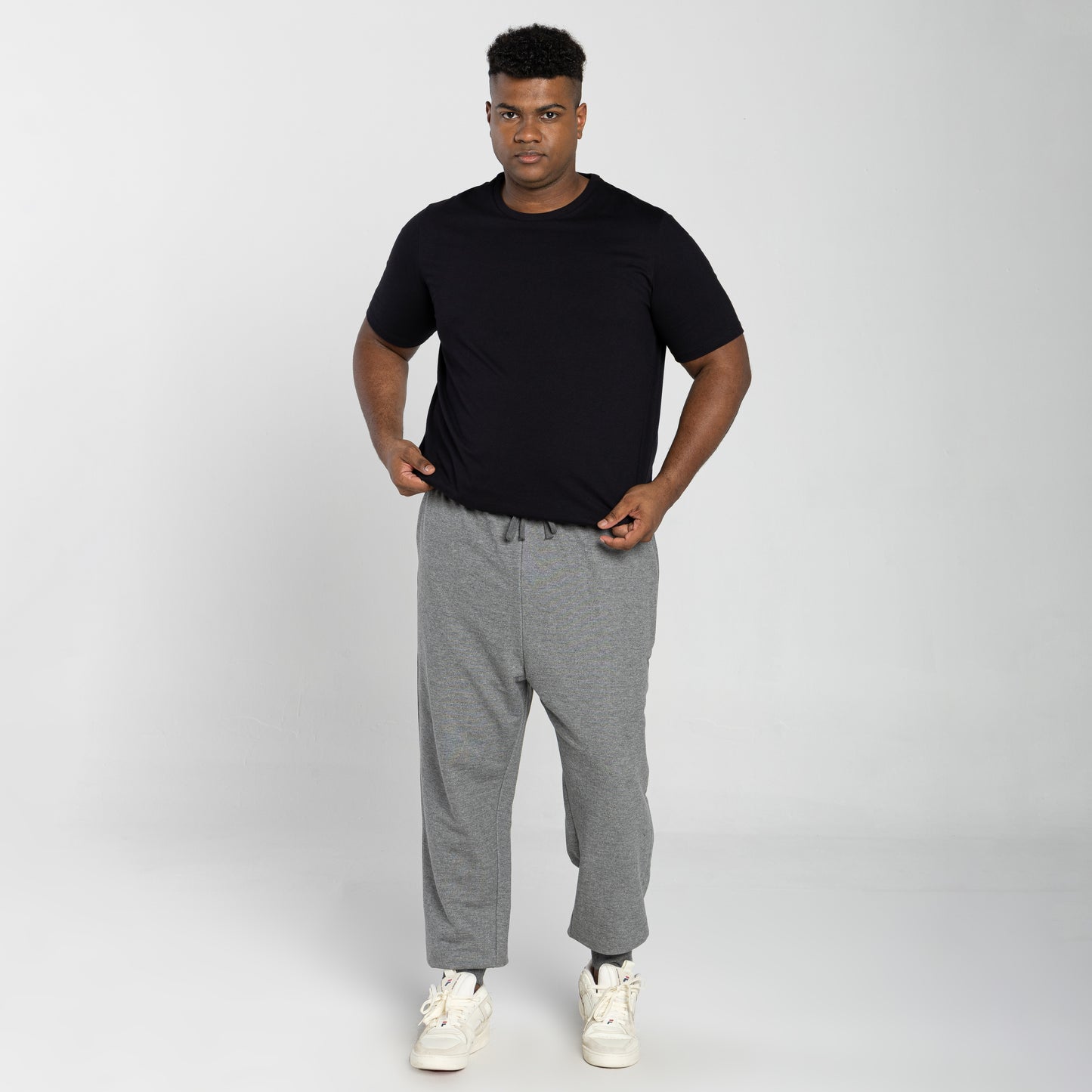 Calça Jogger Moletom Tech Impermeável Plus Masculina - Mescla Escuro