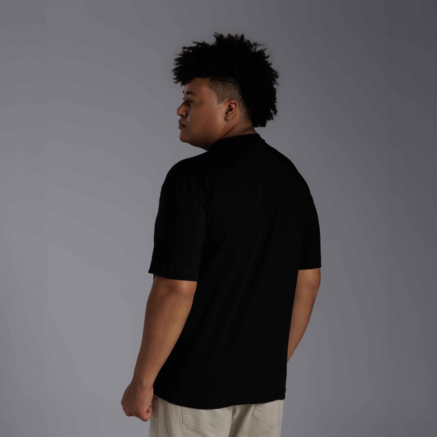 Tech T-Shirt Comfort Anti Odor Gola Alta Plus Masculina - Preto