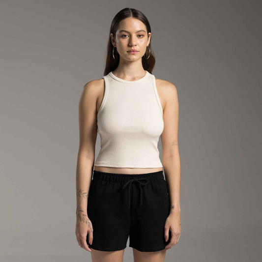 Cropped Ribana Tech Anti Odor Feminino - Off Vanilla