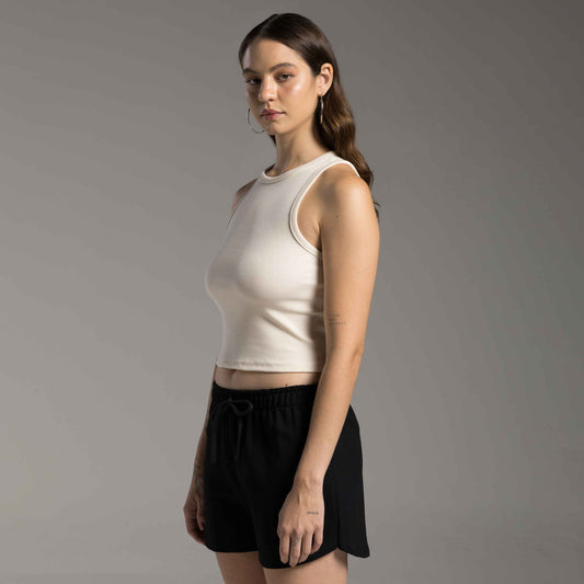 Cropped Ribana Tech Anti Odor Feminino - Off Vanilla