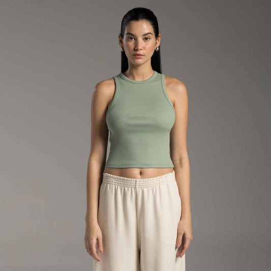 Cropped Ribana Tech Anti Odor Feminino - Verde Pistache