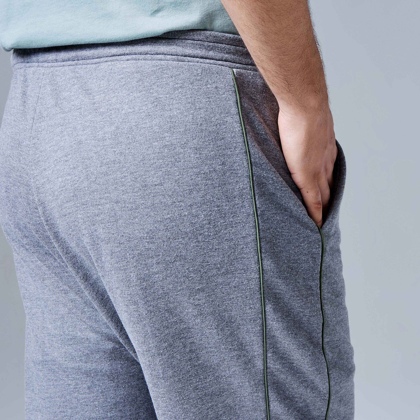 Calça Reta Moletom Tech Impermeável Contraste Plus Masculina - Mescla Escuro