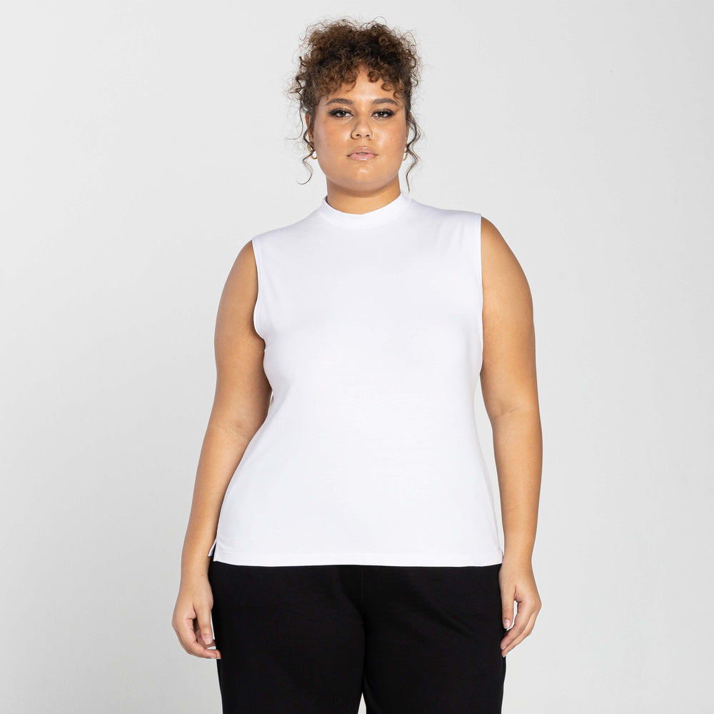 Regata Tech Anti Odor Gola Alta Plus Feminina - Branco