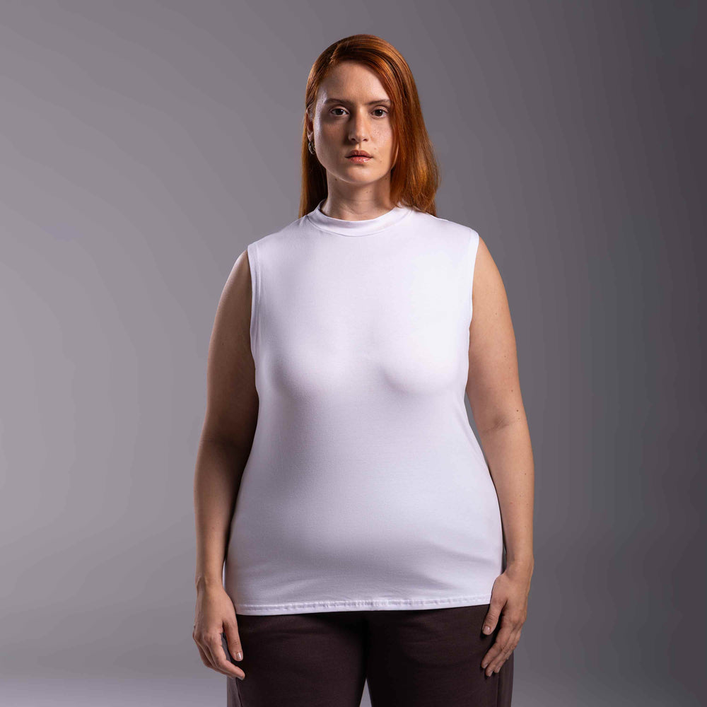 Regata Tech Anti Odor Gola Alta Plus Feminina - Branco