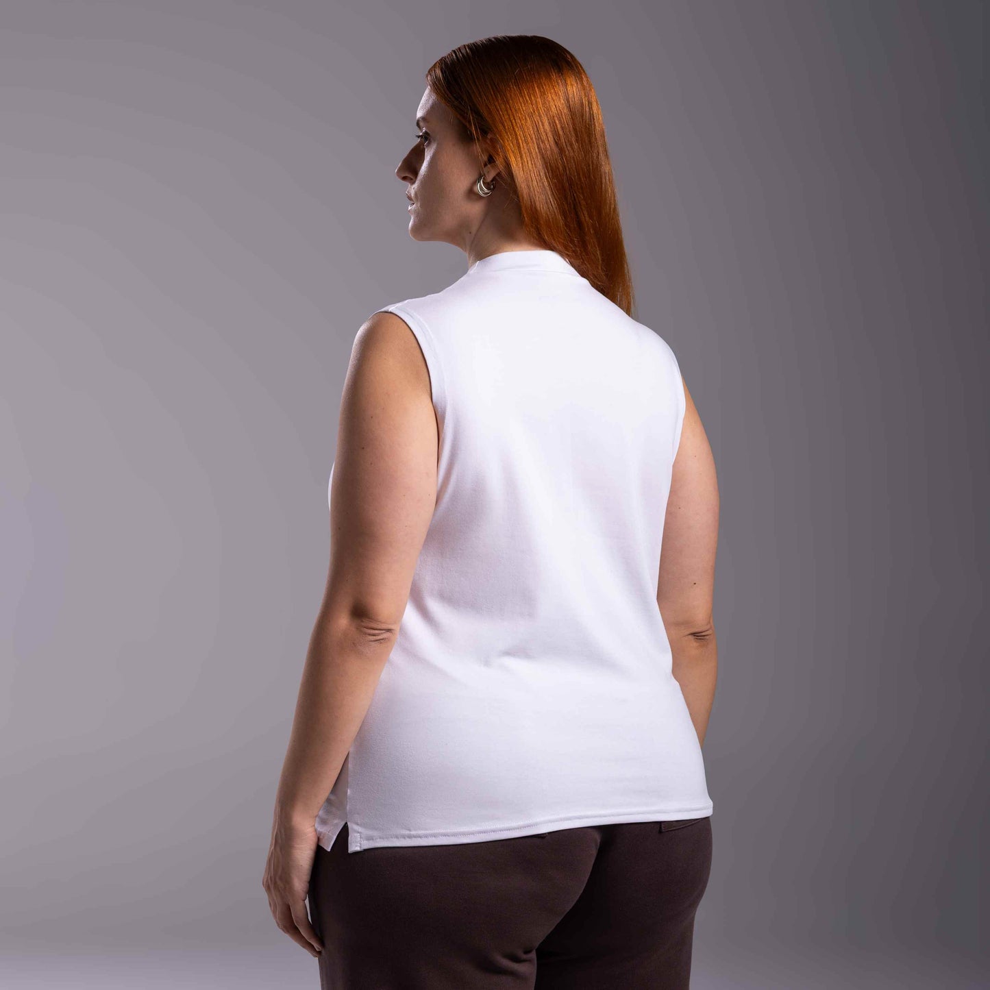 Regata Tech Anti Odor Gola Alta Plus Feminina - Branco