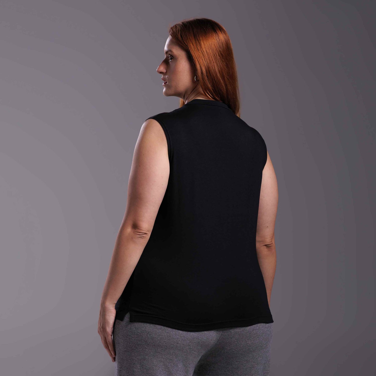 Regata Tech Anti Odor Gola Alta Plus Feminina - Preto