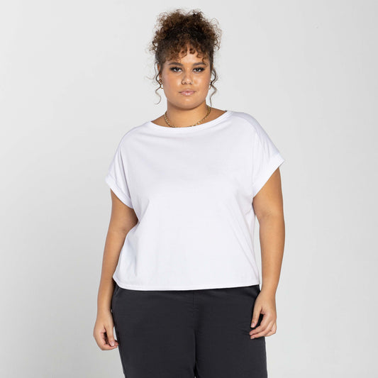 Blusa Tech Air Recorte Plus Feminina - Branco