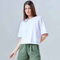 Tech T-Shirt Anti Odor Contraste Feminina - Branco