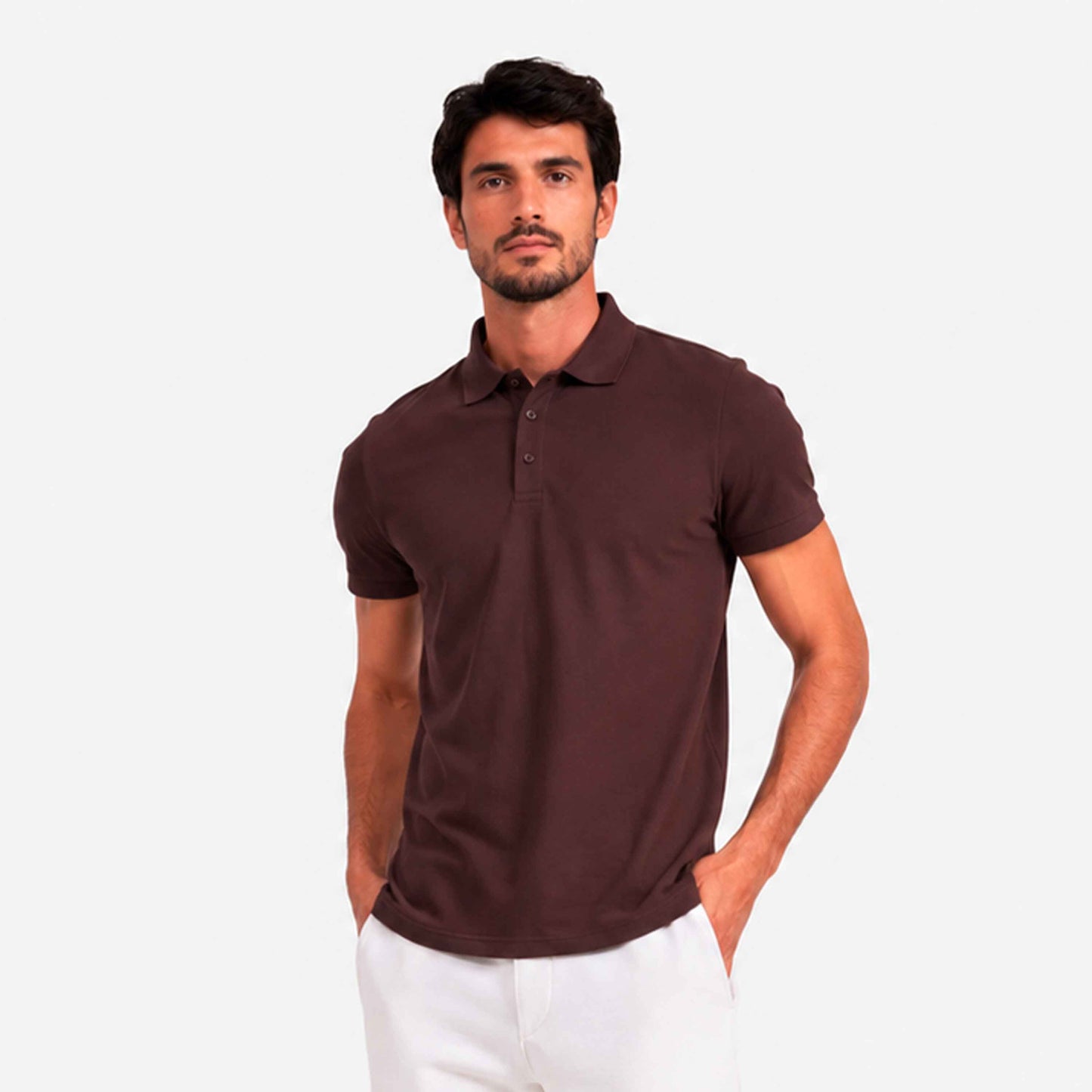 Camisa Polo Tradicional B4 - Marrom