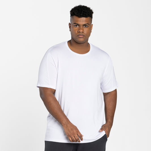 Tech T-Shirt Modal Recorte Plus Masculina - Branco