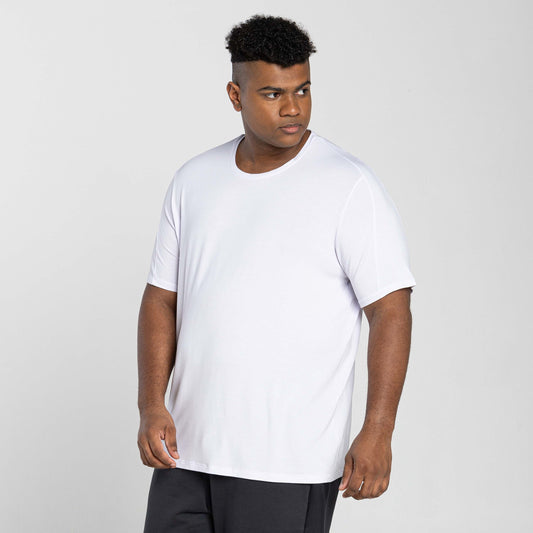 Tech T-Shirt Modal Recorte Plus Masculina - Branco